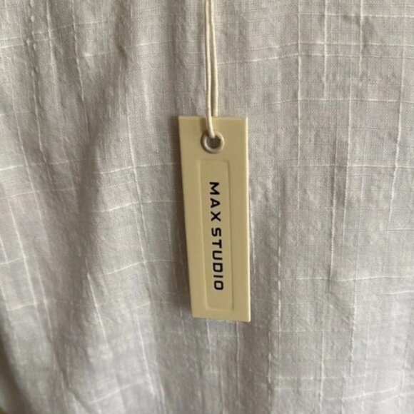 MAX STUDIO White Embroidered Boho Tie-Front Blouse - Size Small - Picture 12 of 15